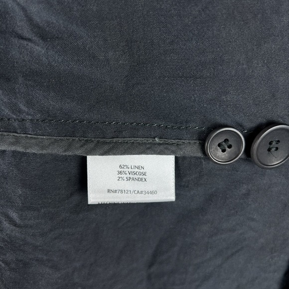 EILEEN FISHER Jacket Womens 16W Gray Linen Blazer Button Front Pockets - Picture 8 of 14